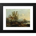 thumbnail image 2 of Giovanni Battista Cimaroli 18x15 Black Modern Framed Museum Art Print Titled - River Landscape with Figures, 2 of 5