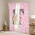 thumbnail image 3 of Homewish Leopard Print Letter Blackout Curtains Set of 2 (52x84 Each), Ribbon Monogrammed T Window Curtains, Hippie Mandala Damask Curtains and Drapes, Black Out Curtains Decor, 3 of 6