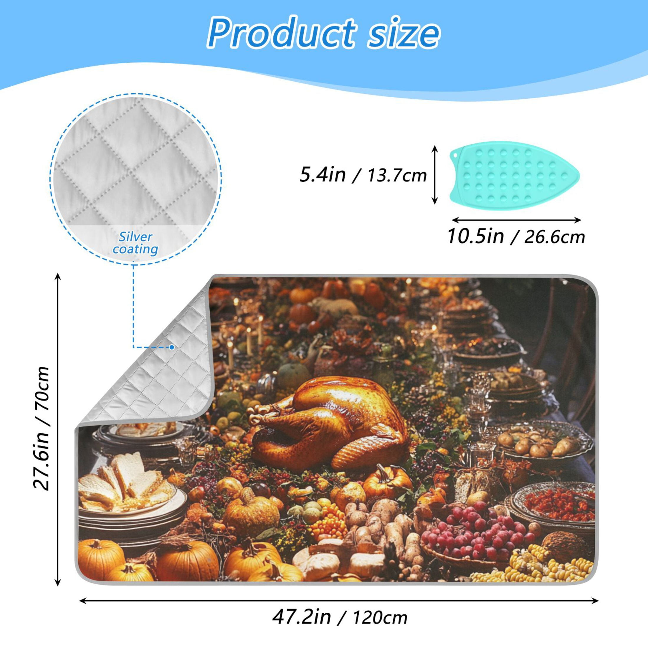 Sumptuous Dinner Ironing Mat Blanket for Table Top Travel Portable Ironing Board Pad 47.2x27.6 Inch