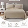 thumbnail image 4 of Sábanas de franela Sleep Philosophy True North King, beige y blanco, 4 of 9