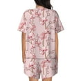 thumbnail image 3 of Naloa Orchids Flowers Women's Short-Sleeved Pajama Set, Loungewear, Summer pajamas, Breathable Cozy - 4X-Large, 3 of 9