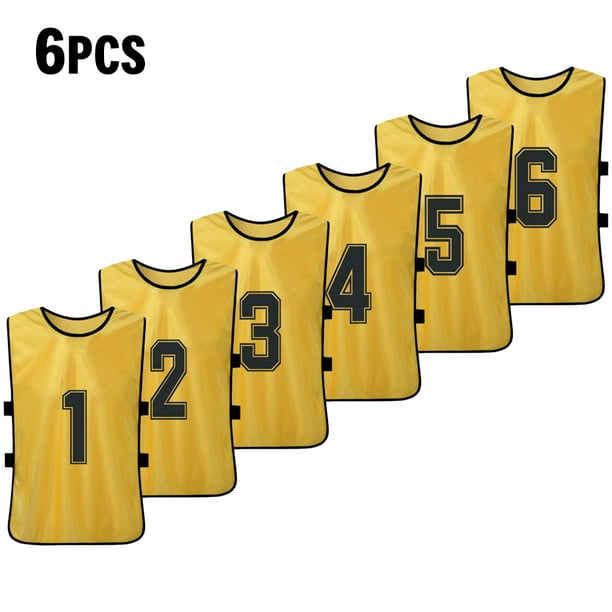6 PCS Adults Basketball Pinnies Quick Drying Basketball Jerseys Soccer