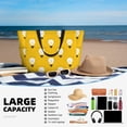 thumbnail image 4 of Large Beach Bags Water-resistant Sandproof - Bulb Pattern yellow Cute Beach Tote Bags for Women with Zipper, 4 of 6