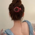 thumbnail image 3 of Xinwanna Women Hair Clip Round Anti-slip Teeth Hair Claw Hollow Design Back Head Hair Clamp Hair Styling Tool Hair Accessories (Blue), 3 of 13