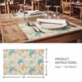 thumbnail image 3 of Placemats Set of 4, Teal Red Coastal Woven Placemat, Linen Place Mats for Kitchen/Dining Tables, Summer Beach Nautical Sea Turtle Coral Starfish Washable Table Mats for Party, 3 of 8