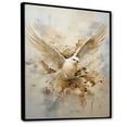 thumbnail image 2 of Designart "Minimalist Beige And Gold Peace I" Dove Floater Framed Canvas Wall Art, 2 of 5