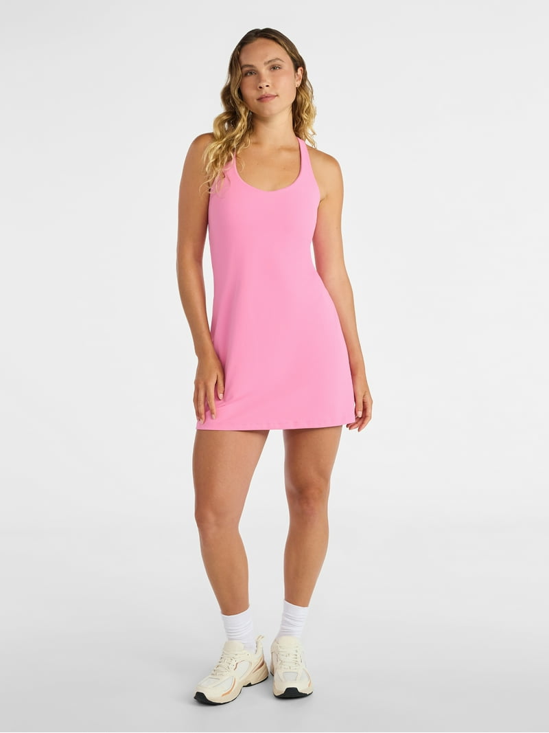 Avia Women's and Women's Plus Active Dress with Built In Bra, Sizes Xs-4x, Size: XXL, Pink