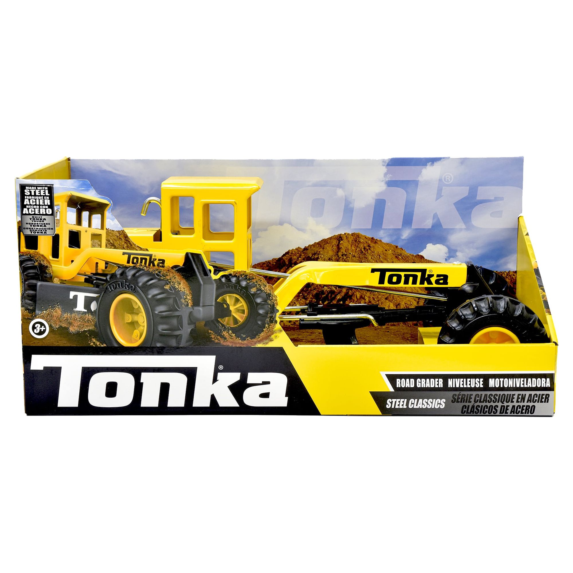 Tonka Steel Classics Road Grader, 17" Long, Moveable Blade & Lever Axle Steering, Toy Vehicle, Toy Truck, Realistic & Creative Construction Play, Great Gift, Kids Ages 3+ - image 2 of 6