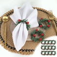 thumbnail image 2 of Christmas Tree Decorations 12 Christmas Tree Snow Fruit Napkin Rings, Christmas Tree Snow Fruit Napkin Rings, Christmas Table Decorations, Holiday Dinners Artificial Christmas Tree, 2 of 8