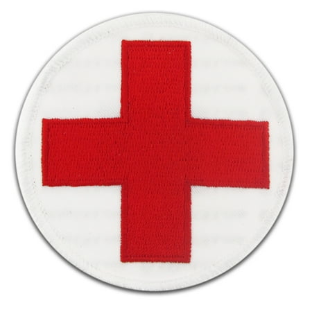 Red Cross Embroidered Patch for Jacket Backpack or