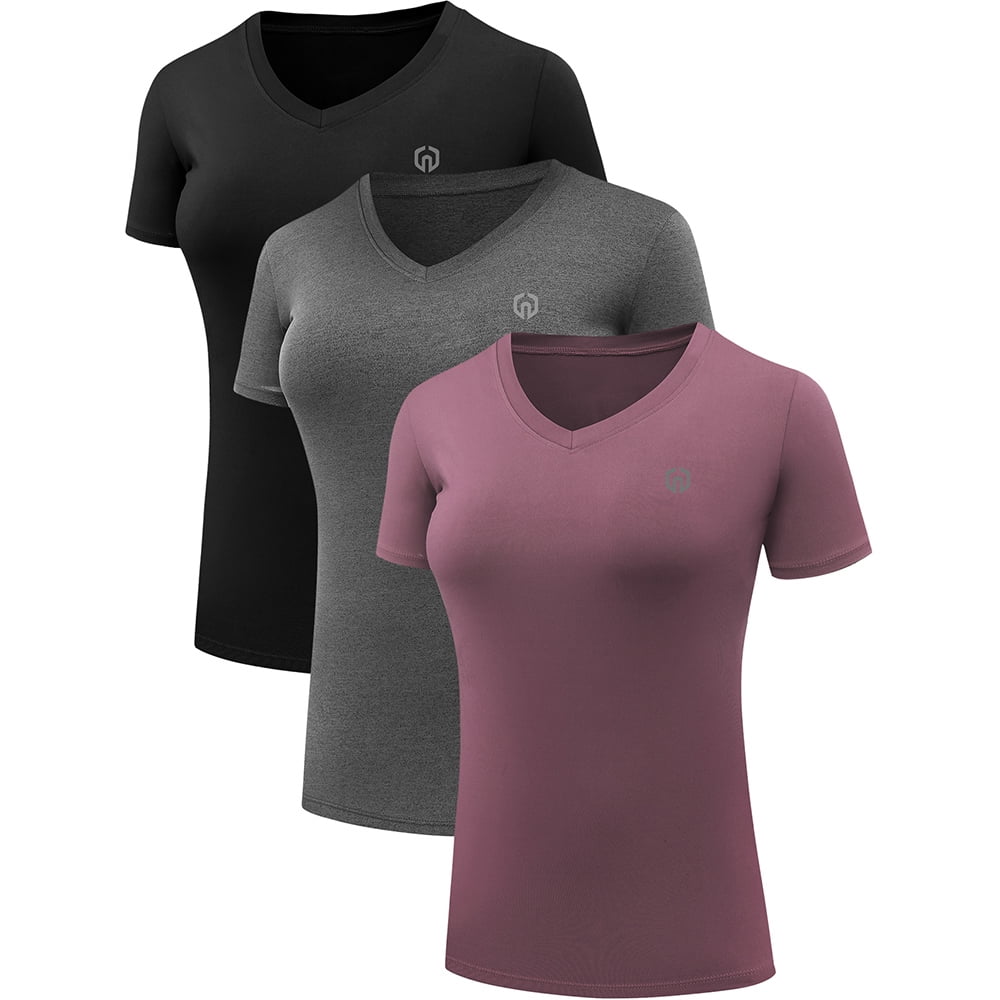 NELEUS Women's Compression Workout Athletic Shirt Yoga Tight Tops Short