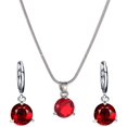 thumbnail image 1 of 856StoreAdjustable AllMatch Pendentif Décoratif, Femmes Rond Cubique Zircone Pendentif Chaîne Boucles d'Oreilles Bijoux Ensemble Rouge, 1 of 8