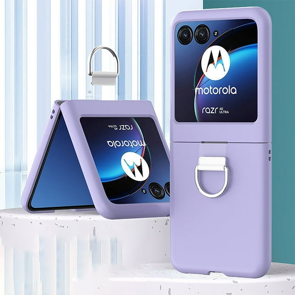 ELEHOLD for Motorola Razr 40 Ultra Case, Hard PC Shockproof Back Case with Finger Ring Holder Slim Fit 
 Lightweight Protective Phone Case for Motorola Razr 40 Ultra - Purple