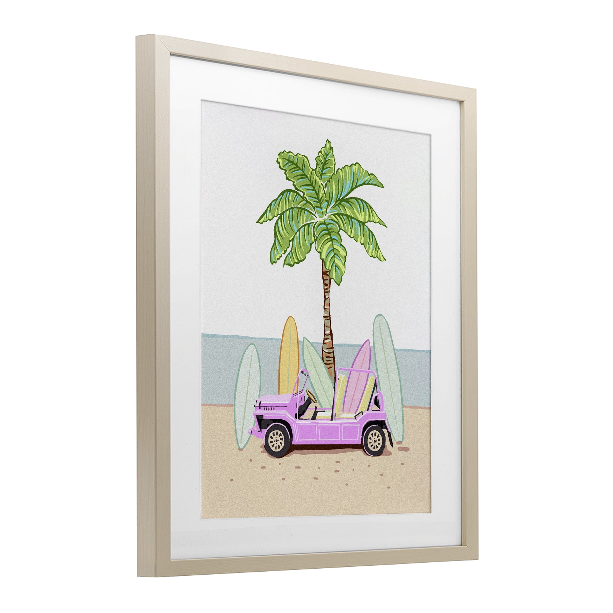 Surfboard Filled Car Birch Framed Print Under Glass, design by Ziwei Li