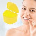 thumbnail image 2 of Unique Bargains 1 Pc Braces Box Portable Denture Cases Yellow, 2 of 5