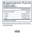 thumbnail image 2 of Vital Nutrients Pancreatic Enzymes 1000mg (Full Strength) | Pancreatin Digestion Supplement with Protease, Amylase & Lipase | Digestive Enzymes | Gluten, Dairy, and Soy Free | 90 Capsules, 2 of 5