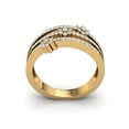 thumbnail image 3 of Not Enhanced 0.5ct Round Cut Diamond Prong 3-Row Bridal Floral Wedding Band Anniversary Ring Solid 10K Gold J SI2, 3 of 3