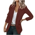 thumbnail image 2 of Blazers for Women Business Casual Open Front Long Sleeve Jackets Plus Size Lightweight Work Office Blazer Suits Cardigan, 2 of 5