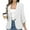 White, variant on Solid Blazers For Women Business Casual 3/4 Sleeve Lapel Open Front Suit Jacket Work Blazer With Pockets