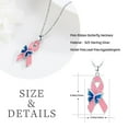 thumbnail image 6 of Midir&Etain Breast Cancer Necklace 925 Sterling Silver Butterfly Pink Ribbon Pendant Necklace Breast Cancer Survivor Gifts for Women, 6 of 7