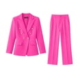 thumbnail image 6 of YSUEJPF Womens 2 Piece Business Casual Outfits Long Sleeve Blazer Straight Leg Pants Set Dressy Work Office Suit, 6 of 7