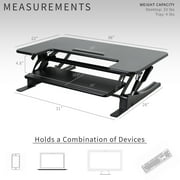 VIVO Black Height Adjustable Standing Desk Monitor Riser Tabletop Sit to Stand