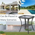 thumbnail image 5 of Outdoor Side Tables for Patio, Wicker/Rattan End Tables, Outdoor Wicker Side Table, Grey Rattan Glass Top Patio Side Table, 5 of 8