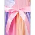 thumbnail image 2 of Toddler Girls Summer Tutu Dress Tulle Dresses Rainbow Sundress with Ruffled Sleeveless & Belt Party Princess Outfit for 3-4 T Kids, Rainbow, 2 of 11