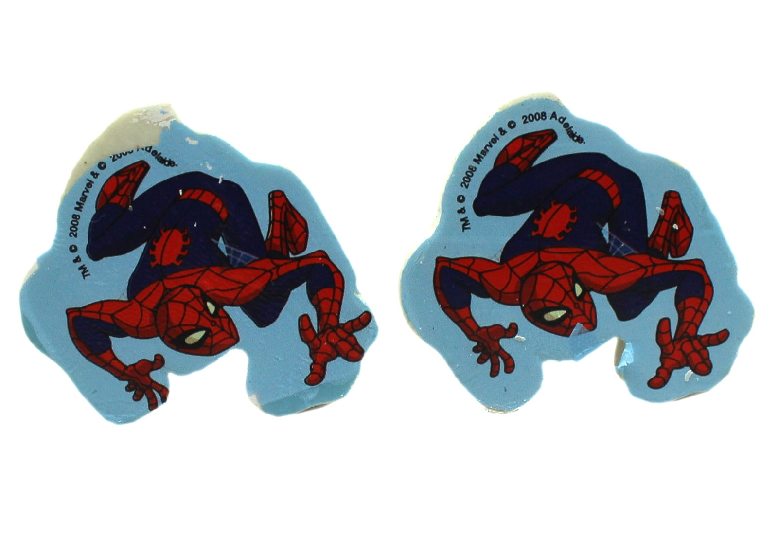The Spectacular SpiderMan Spidey Light Blue/White Erasers (2pc
