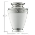 thumbnail image 3 of Reminded Cremation Memorial Urn for Human Ashes, Silver and White Adult Brass Funeral Urn with Velvet Bag, 3 of 7