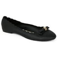 thumbnail image 2 of Chatties Womens Faux Snake Skin Ballet Flats (Black 7/8), 2 of 2
