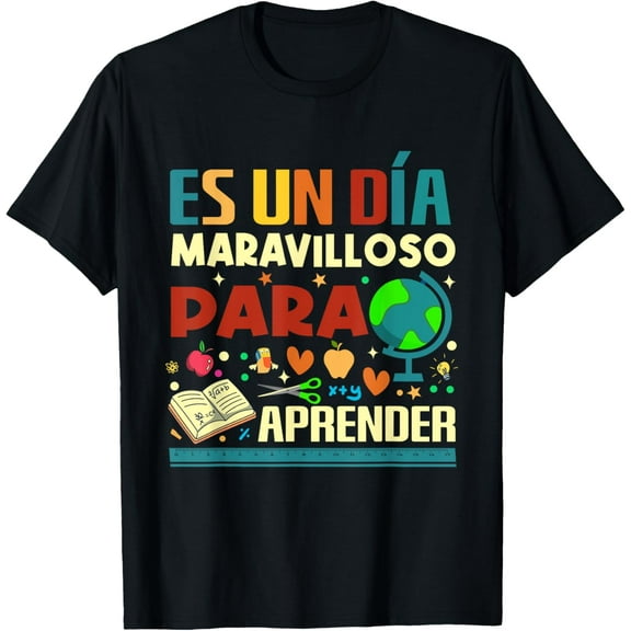Hispanic Teacher Bilingual Teacher Maestra Spanish Teacher T-ShirtMen and women can wear, black T-shirts, gifts. Age: M,L,XL 2XL, 3XL, 190XL