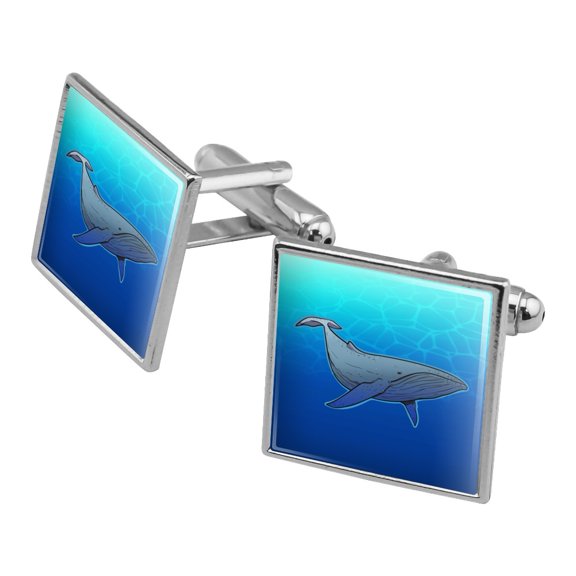 Humpback Whale Square Cufflink Set - Silver or Gold