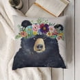 thumbnail image 3 of nygtbtfer Lovely Bear Pillow Covers Cute Animals Head with Spring Flower Linen Throw Pillow Case Cushion Cover Home Sofa Decorative  (Bear), 3 of 5