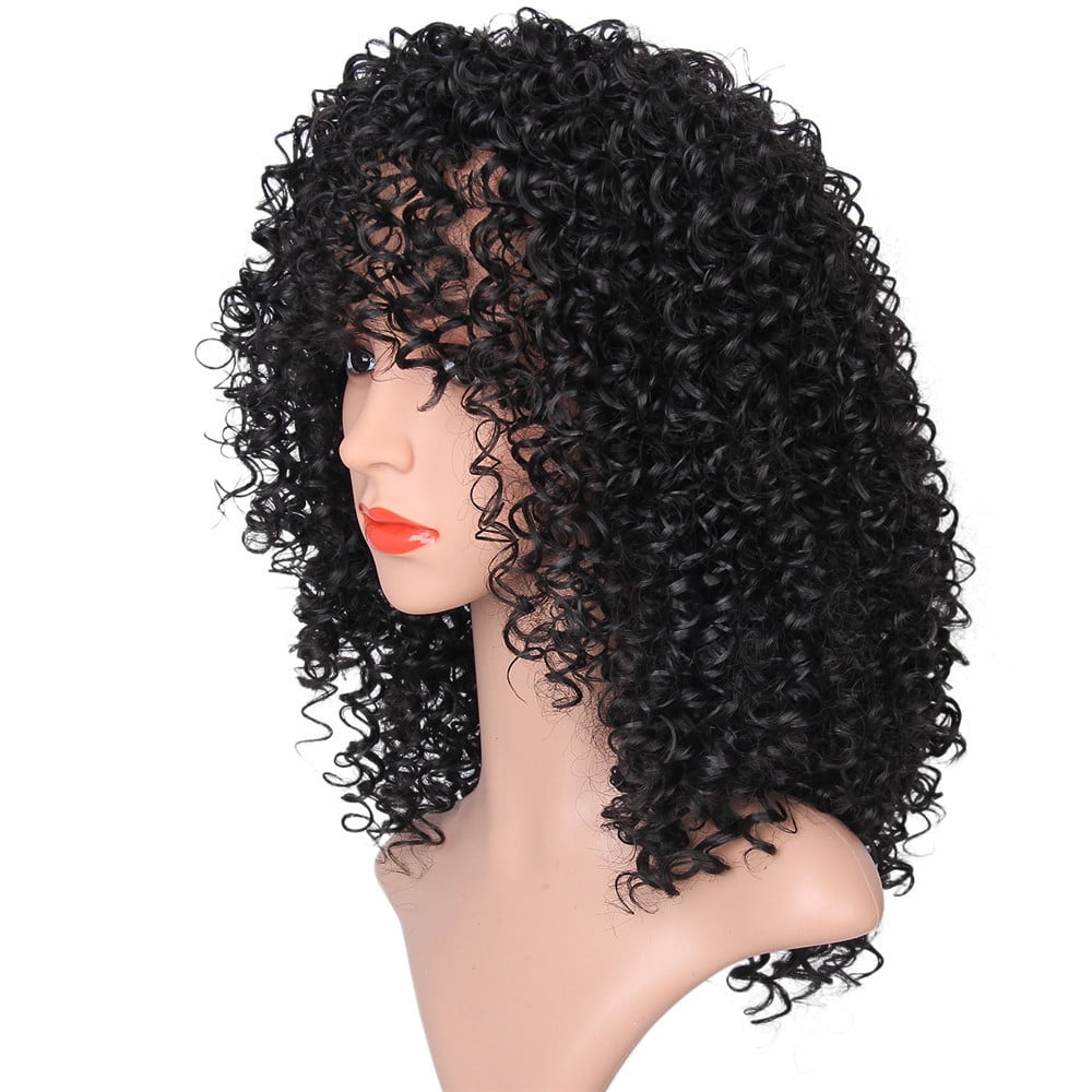 Lizheee Front Wigs For Black Women Long Curly Hair 56cm Afro Heat Hair Wigs Hair Comb
