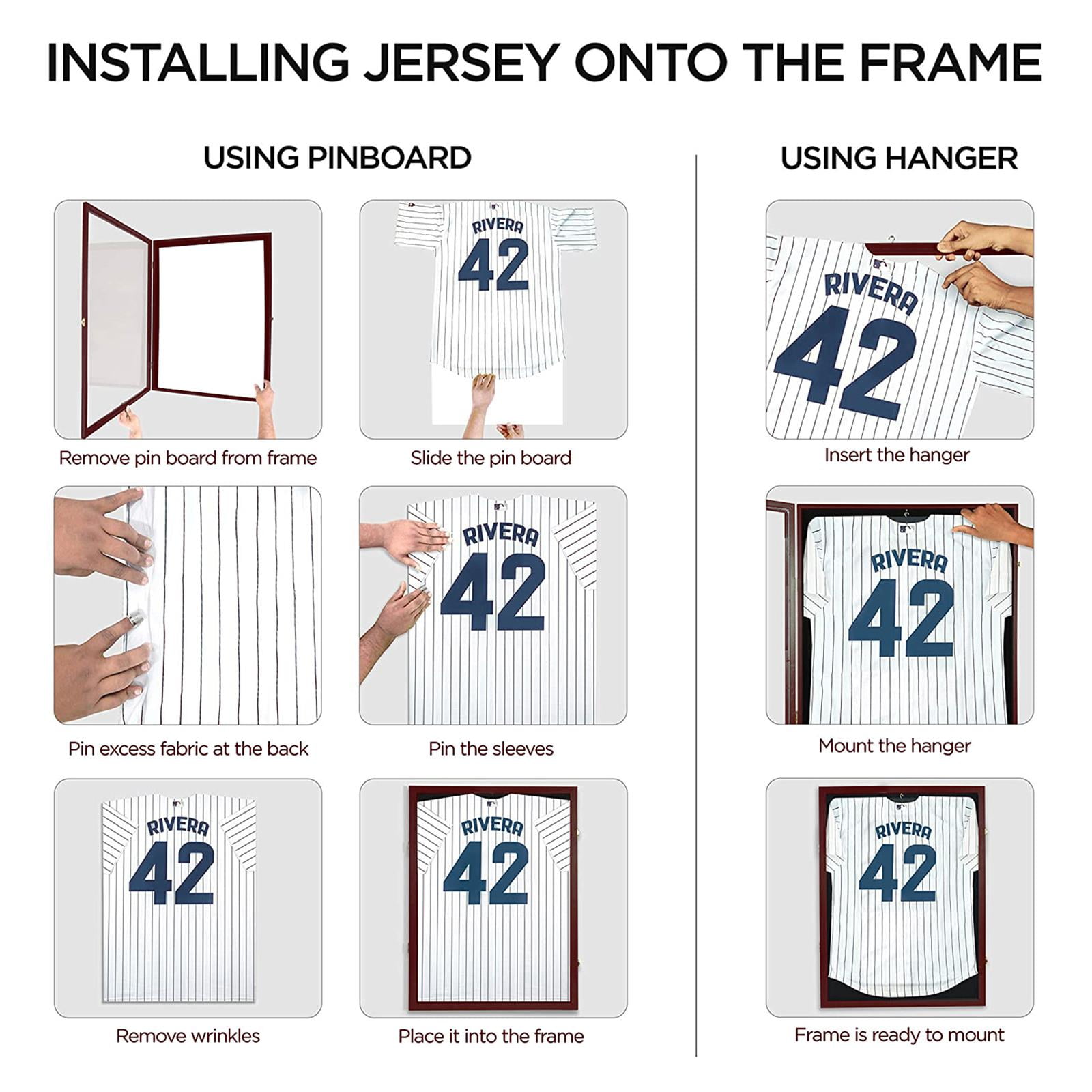 DisplayGifts Jersey Display Frame Case Lockable, Large Sport Jersey Shadow  Box with 98% UV Protection Acrylic and Hanger for Baseball Basketball  Football Soccer…