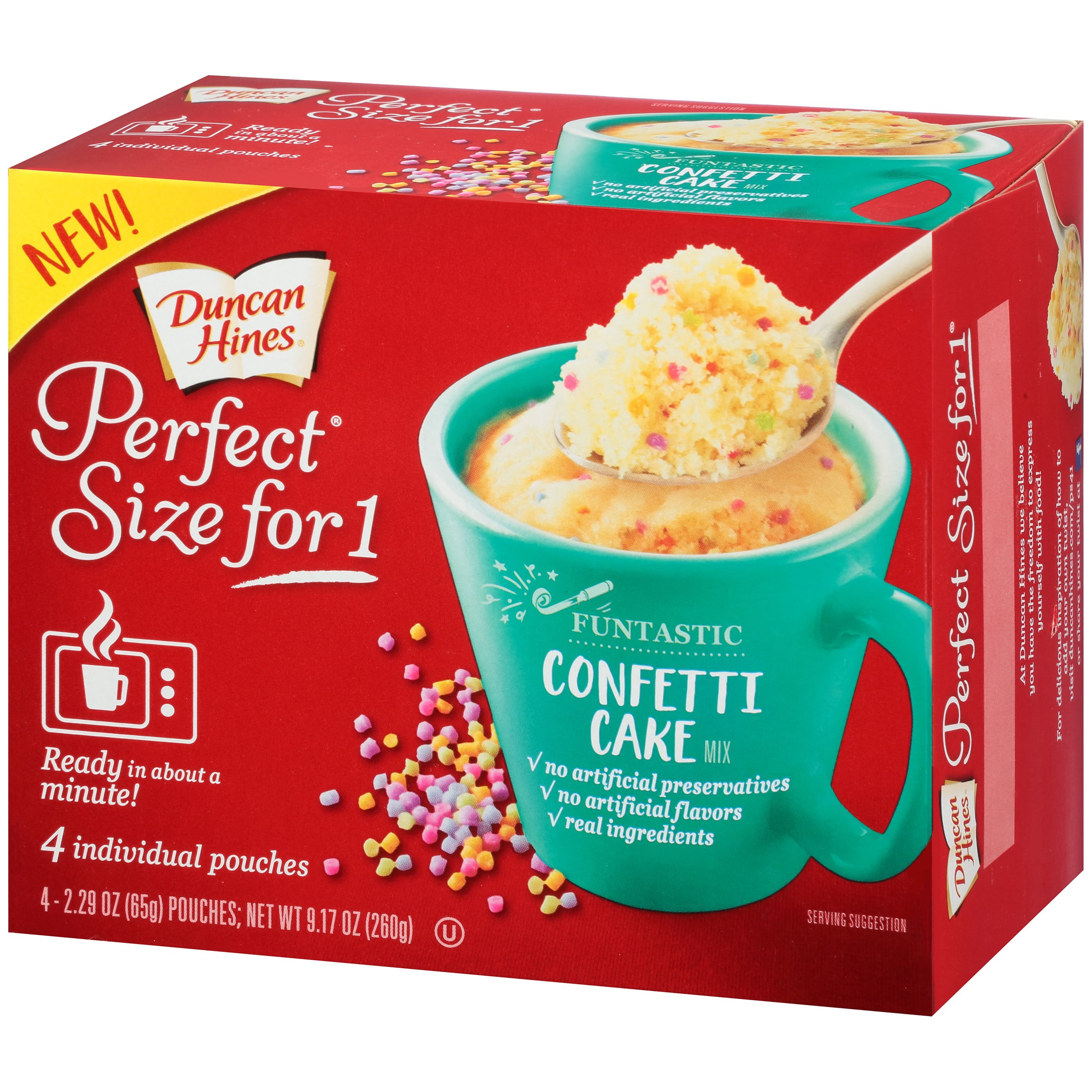 Duncan Hines Perfect Size For One Funtastic Confetti Cake Mix 4 Duncan Hines Perfect Size For One Funtastic Confetti Cake Mix 4 2 29 Oz Box