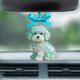 thumbnail image 5 of Adorno de perro de vidrio marino Decoración hecha a mano para hogar, coche o regalo – Pomerania, Husky, razas Alaskan – estilo cabaña costera, materiales reciclados, 5 of 5