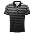 thumbnail image 4 of VgaVtl Polo for Men Short Sleeve Big and Tall Summer Vacation Casual Mens T Shirts Striped Collared Button, 4 of 5