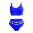 thumbnail image 3 of SCSAlgin Women's Square Neck Bodice Swim Dress Sleeveless Tank Top Stretch Flare Solid Color Summer Beach Swimsuits, 3 of 4