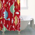 thumbnail image 4 of Red Cartoon Dinosaurs Arrows Pattern Shower Curtain 36"x72" ,Bathroom Decorative Shower Curtains Set with 12 Hooks,Modern Waterproof Washable Shower Curtain, 4 of 6