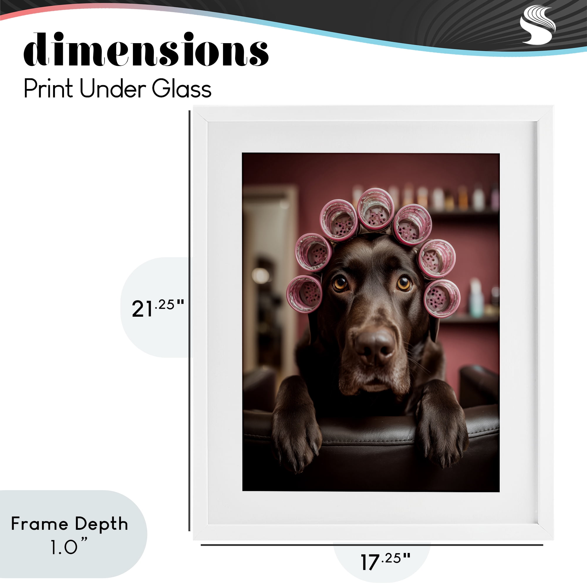 Stupell Industries Dog at Salon with Curlers White Framed Print Under Glass, design by Scott Stulberg