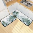 thumbnail image 7 of 2-Piece Kitchen Rugs Set Non-Slip Mats Carpet Floor for Kitchen, Bathroom (19.7"x27.6" & 19.7"x47.2") Green Snowy Forest Scene, 7 of 7