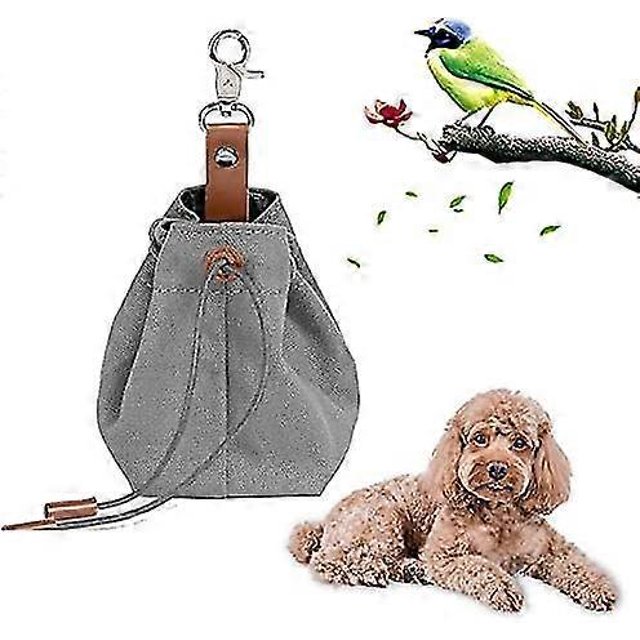 Bolsa de golosinas para perros Yashi con almacenamiento de alimentos color gris