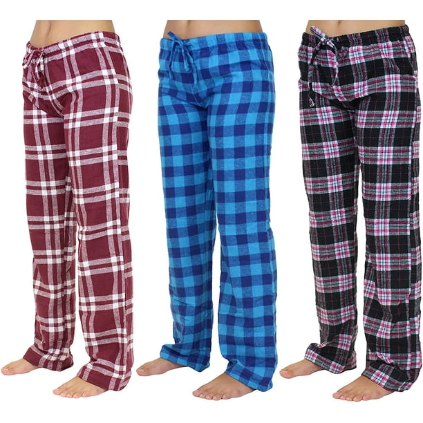 Womens Sleepwear Lounge Pants 3 Pack Plaid 25 XL
