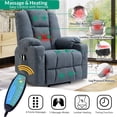 thumbnail image 3 of VIVIJASON Power Lift Chair Electric Recliner for Elderly Heated Vibration Massage Soft Fabric Recliner Chair with 2 Remote Controls, USB Ports, Side Pockets & Cup Holders for Living Room (Blue), 3 of 7
