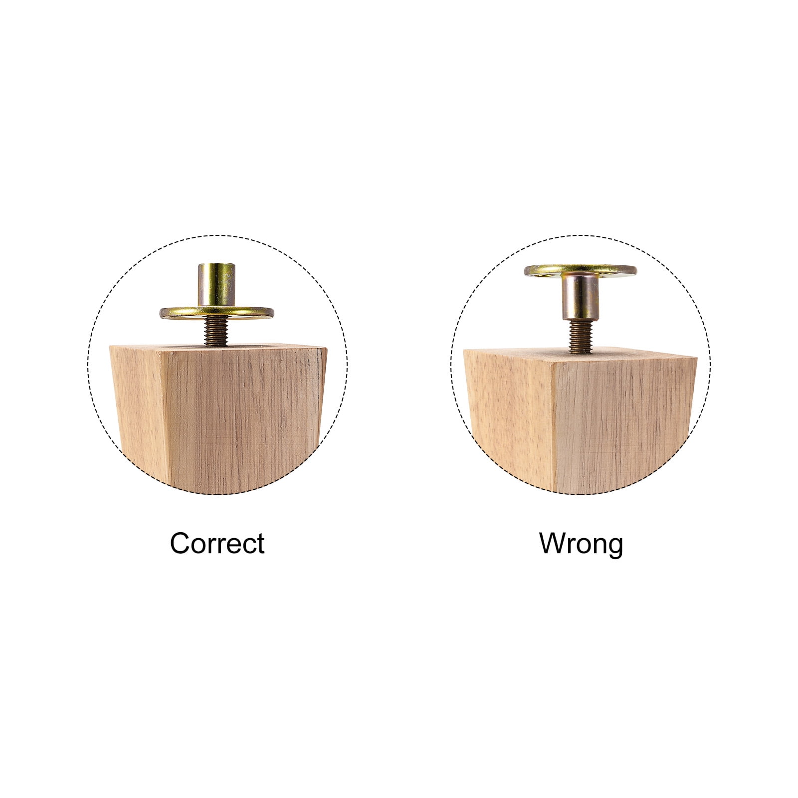 Unique Bargains Wooden Square Tapered Furniture Legs for Sofa and Couch Wood 150mm Height