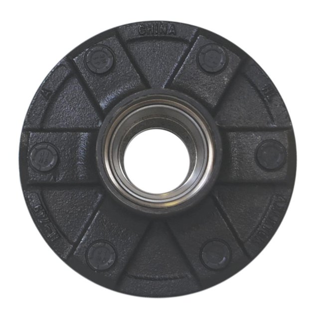 Husky Towing Trailer Brake Hub Assembly 33087 Idler Hub; 3500 Pound Capacity; 6 x 5-1/2 Inch Bolt Pattern; Black Push-In Studs