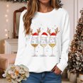 thumbnail image 2 of larppty Women's Oversized Ugly Christmas Sweatshirt Xmas Glass Print Graphic Vacation Tunic Sweater Shirt Christmas Graphic Pullover Top （White, M）, 2 of 6