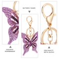 thumbnail image 4 of Butterfly Keychain Sparkling Crystal Rhinestones Keyring Bag Pendant Charms Decoration Purple, 4 of 9